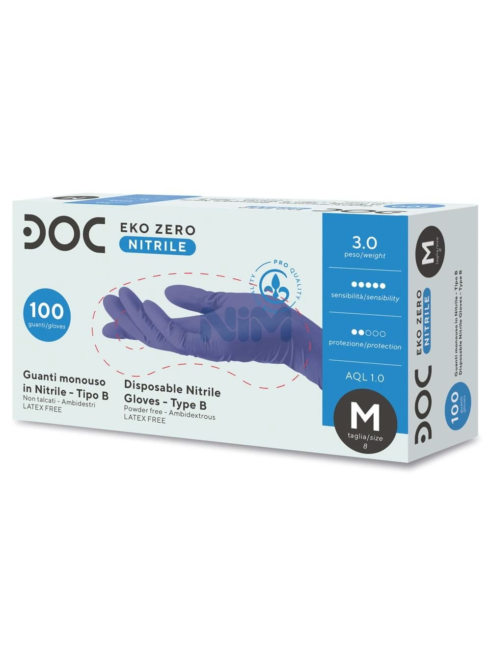 EKO ZERO PW 1007 GUANTI NITRILE S/POLVERE SMALL 100 PZ